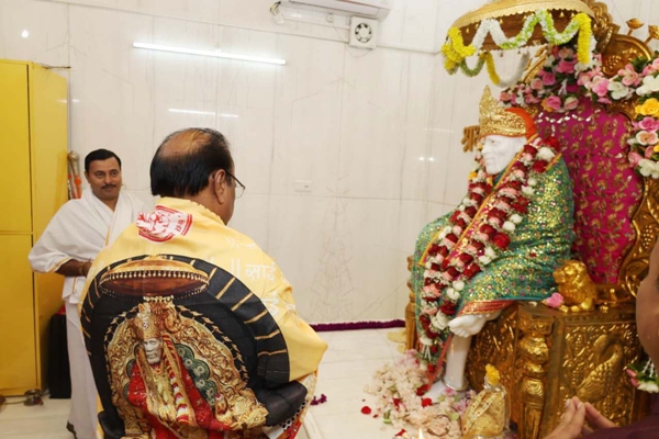 Governor Indrasena Reddy Nallu participated in a religious festival at Sai Baba temple located Bypass road of Agartala on November 27.